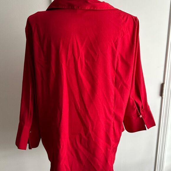 Red Button-up Blouse, Size 22/24W, C est. 1946 - Picture 4 of 7